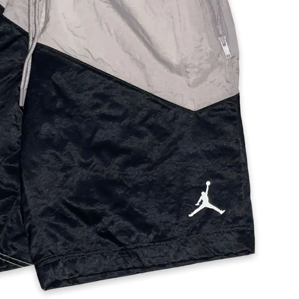 Jordan Vintage Rare Club Woven Track Shorts Nylon Black Silver White Small